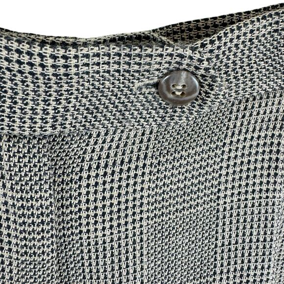 Talbots Vintage Tan Black Mini Checkered Worsted Wool Tweed High Rise Pants 12 - Picture 3 of 7